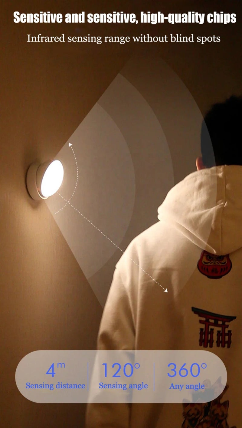 Bluejw Removable Sensor Wireless Night Light, USB Rechargeable 360° Motion Activated LED Lamp, Indoor/Outdoor Use - Image 5